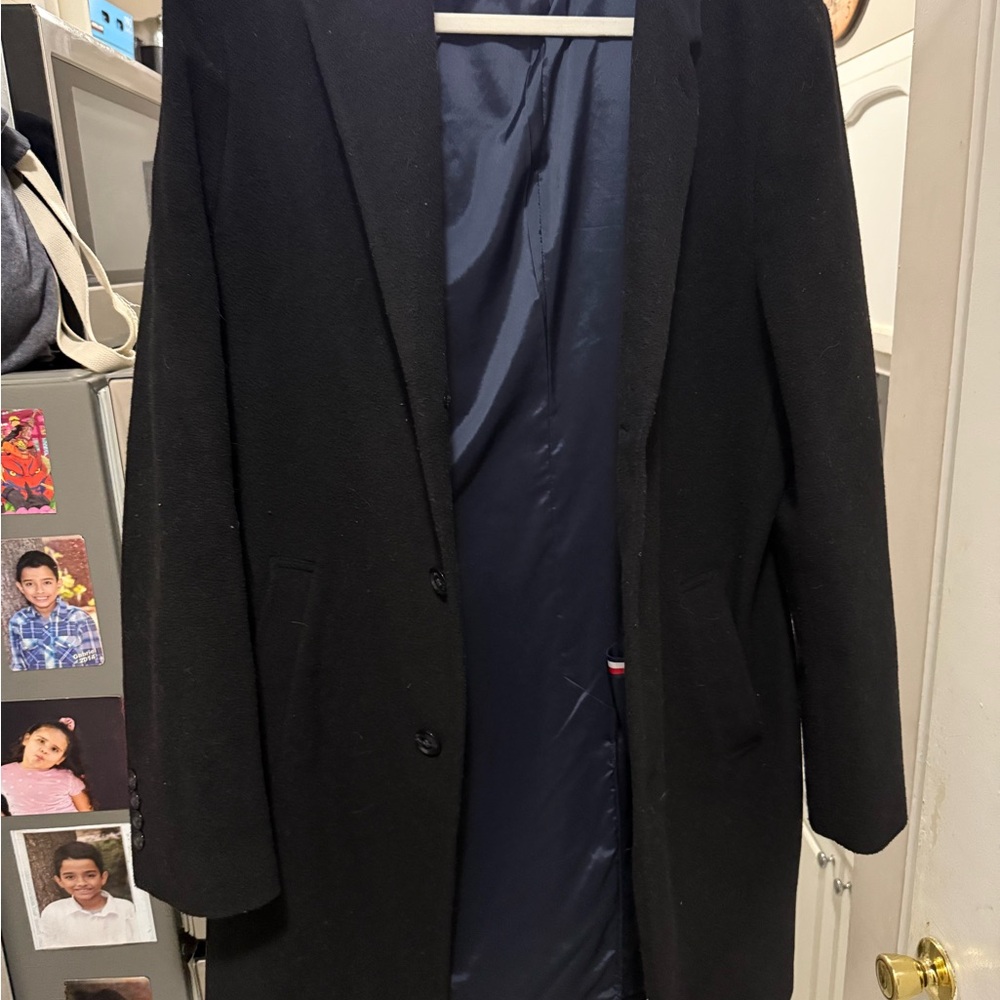 Tommy Hilfiger Black Coat with Navy Lining